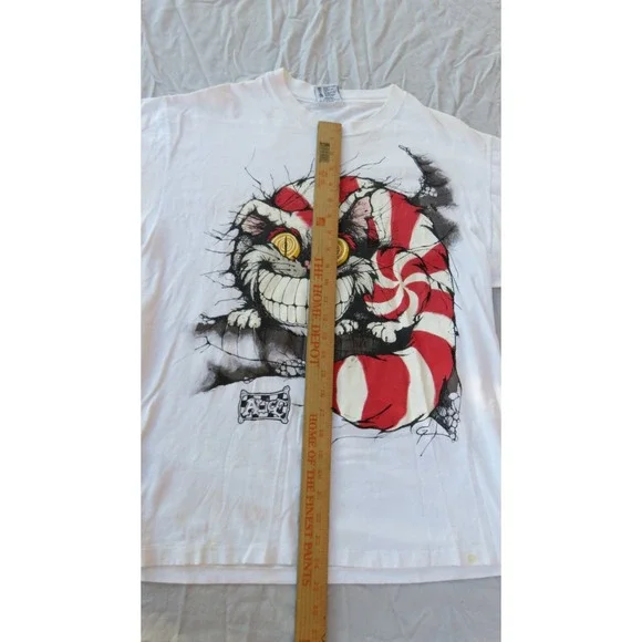 VTG 90s Cheshire Cat T Shirt Andazia Alice In Wonderland USA Made, Single Stitch
